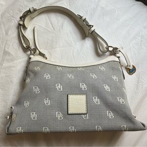 Dooney and Bourke Y2K Gray and White Monogram Shoulder Bag